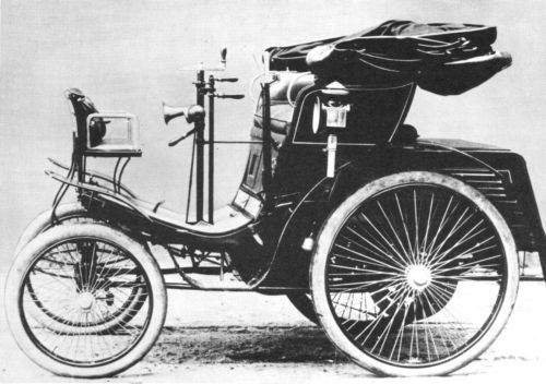 His motorized carriage was powered by a steam engine. It was made with wooden parts and used coal as fuel.