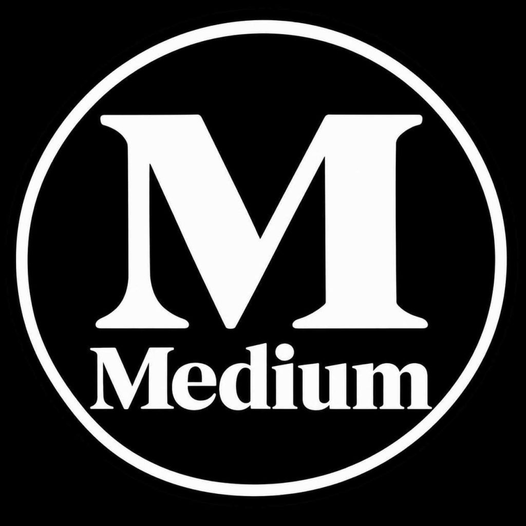 The Medium logo shows a white “M” and the word “Medium” inside a black circle with a white outline.