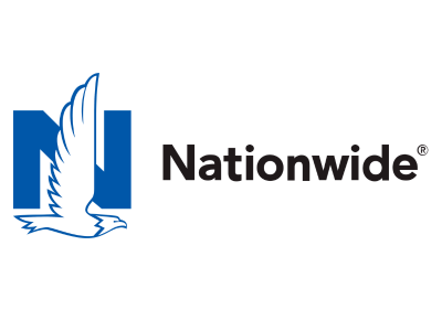 Nationwide logo features a blue "N" with a white eagle and the word "Nationwide" in bold black letters.